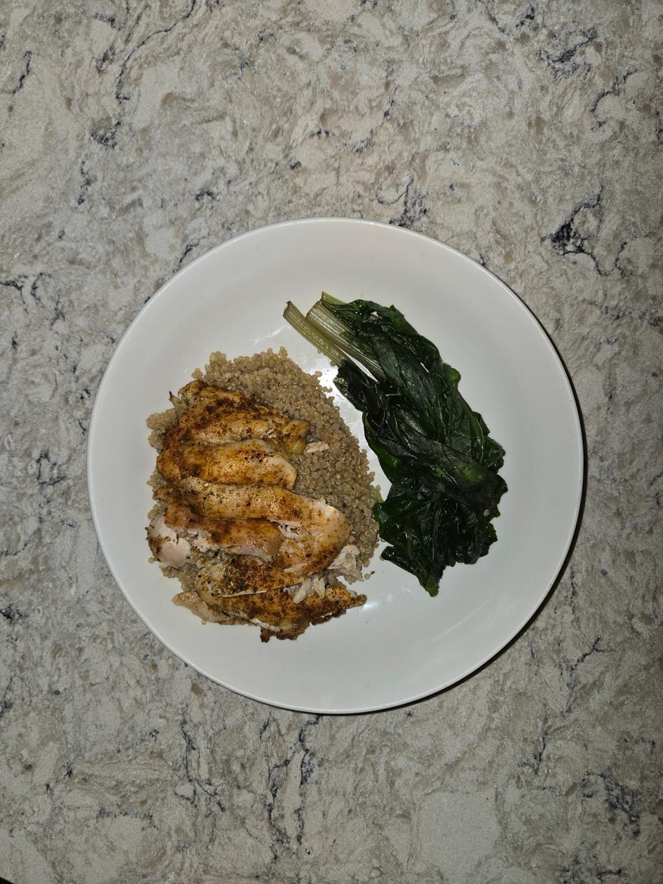 Cornish Hen with Quinoa & Swiss Chard